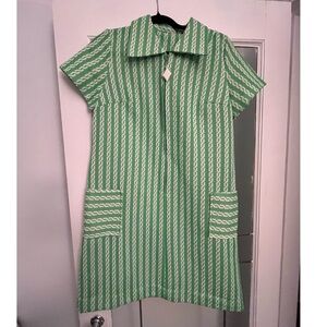 Vintage 1960s Green Mod Retro Dress